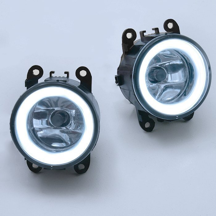 スズキ DA17W DA64W エブリイ ワゴン ホワイト LED ファイバー イカリング 付き H8 フォグランプ ガラスレンズ エブリィ 新品_画像1