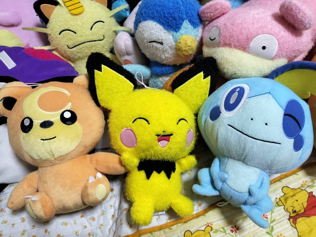 ポケモン ぬいぐるみ ピチュー メッソン ポッチャマ パモット リザードン ミュウ ゼニガメ ピカチュウ ウパー リュック 23点セット_画像2