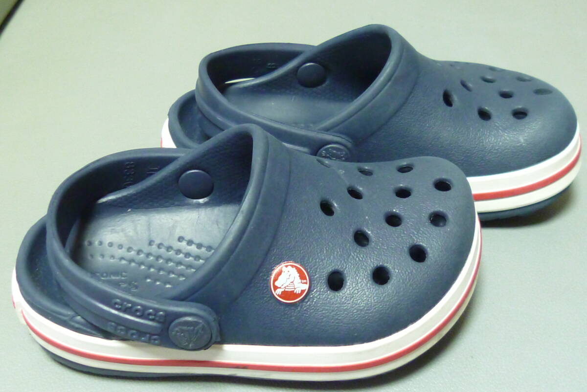  used beautiful goods Crocs crocs 14cm man girl navy letter pack post service shipping 