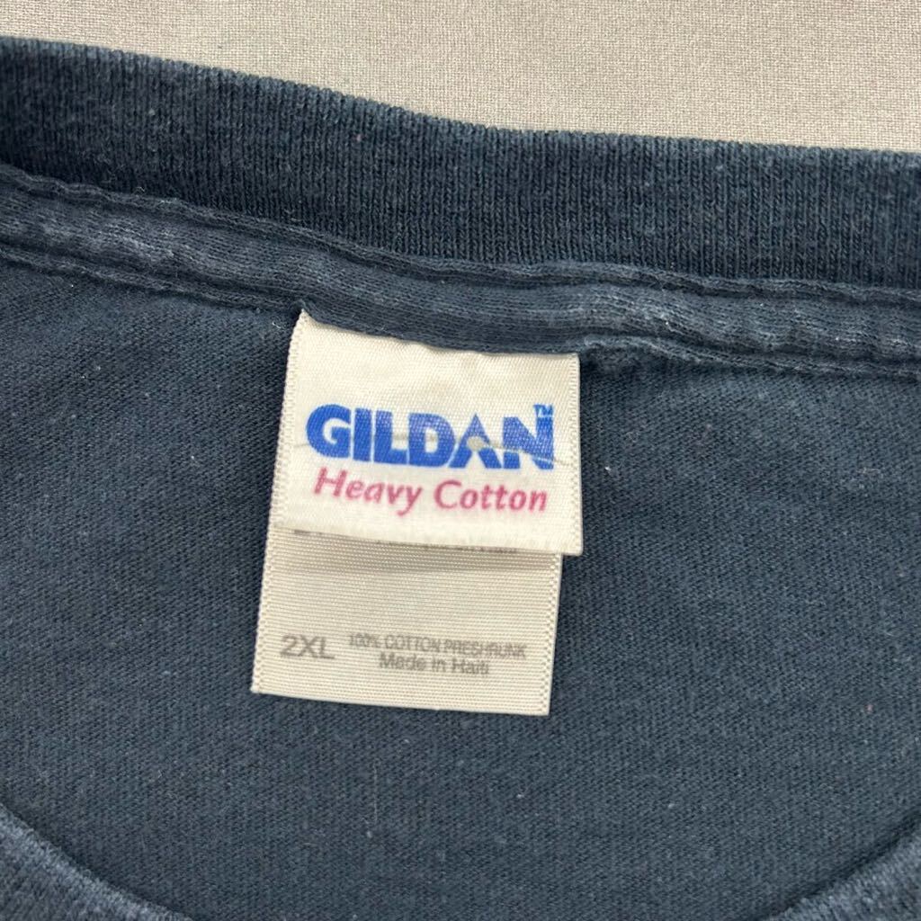 USA古着卸 GILDAN プリントTシャツ 2XL ブラック メッセージ系 ロゴ 大きいサイズ