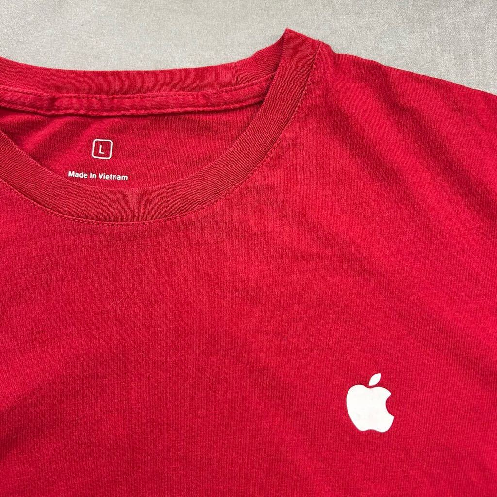 USA古着卸 Apple アップル Tシャツ L レッド iPhone iPad MacBook コンピュータ 企業物 アメリカ輸入