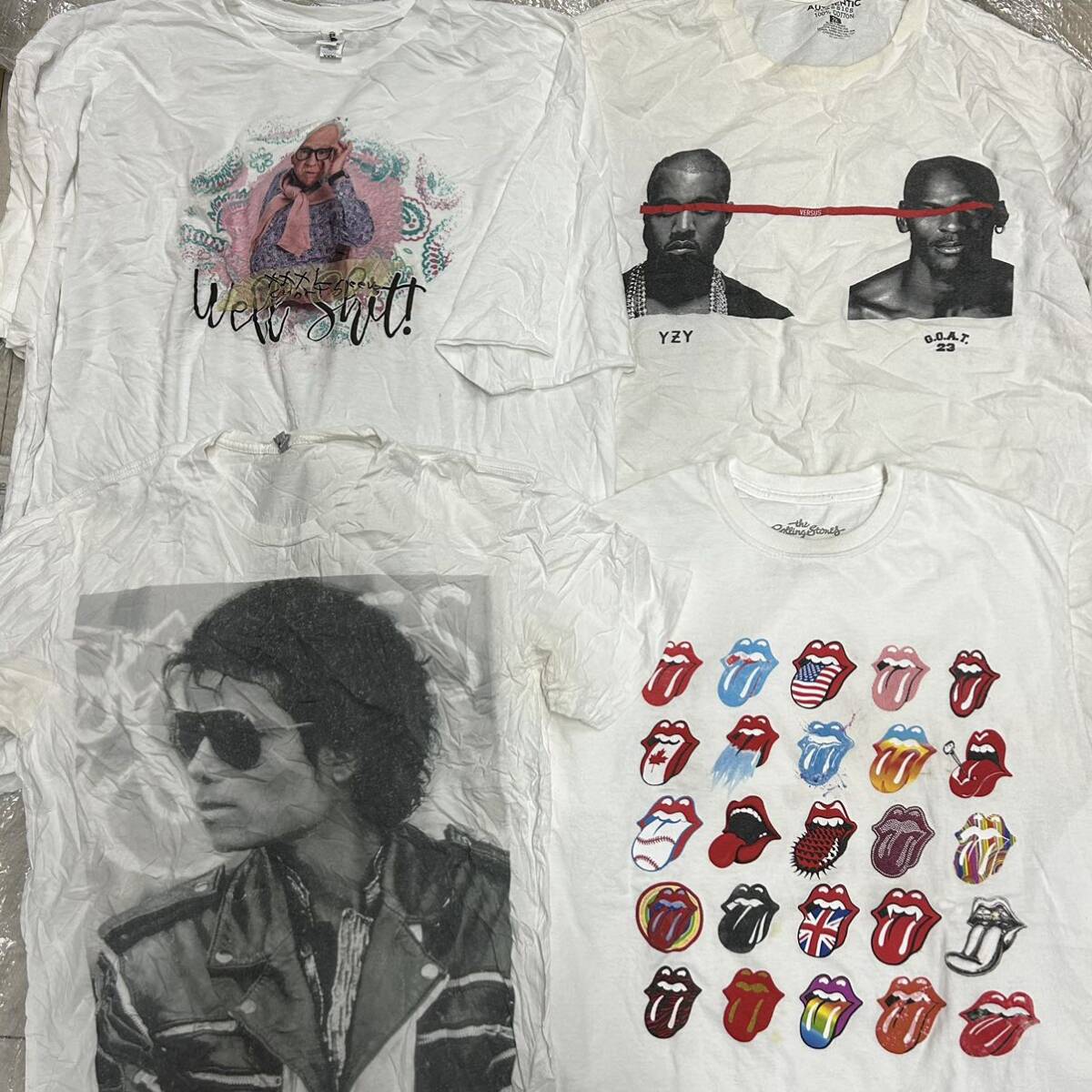 USA古着卸 まとめ売り AB品 メンズ バンド ムービー ヒューマンTシャツ 16枚 エアロスミス ローリングストーンズ 2PAC マイケルジャクソン_画像4