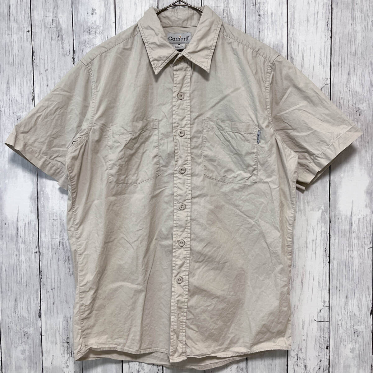 カーハート Carhartt 半袖シャツ ワークシャツ メンズ コットン100％ Mサイズ 5-691