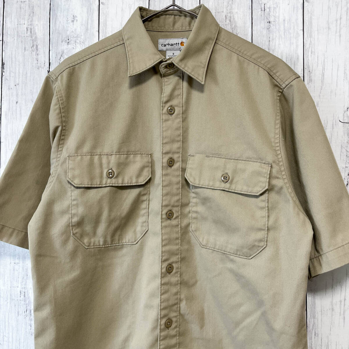 カーハート Carhartt 半袖シャツ ワークシャツ メンズ コットン35％ ポリエステル65% Sサイズ 5-698