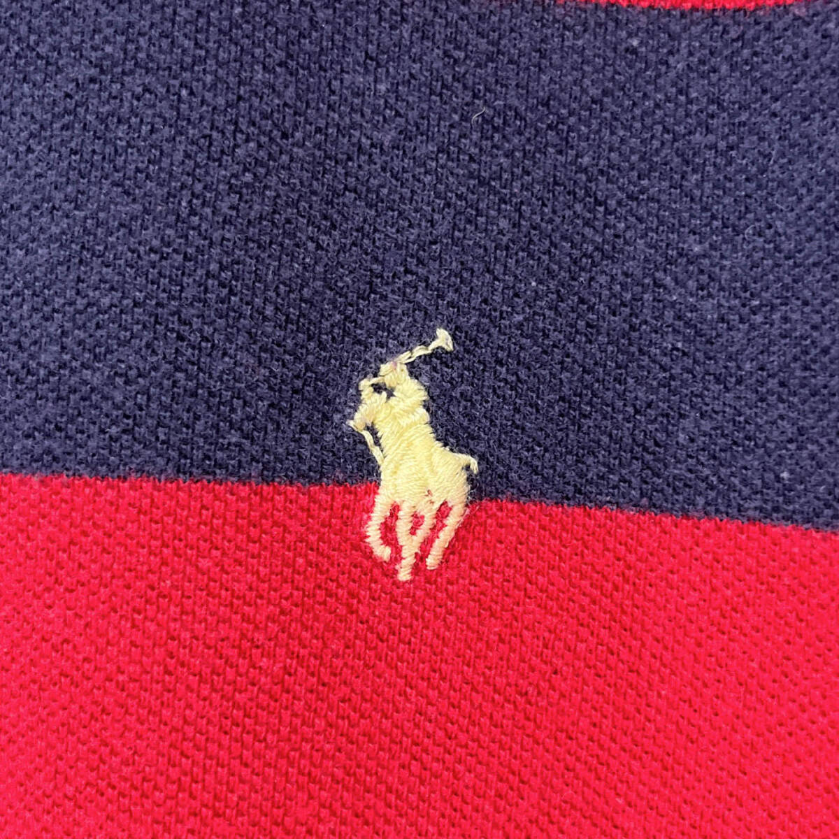 ラルフローレン Ralph Lauren ボーダー 半袖 ポロシャツ レディース ワンポイント コットン100% XLサイズ 5‐707