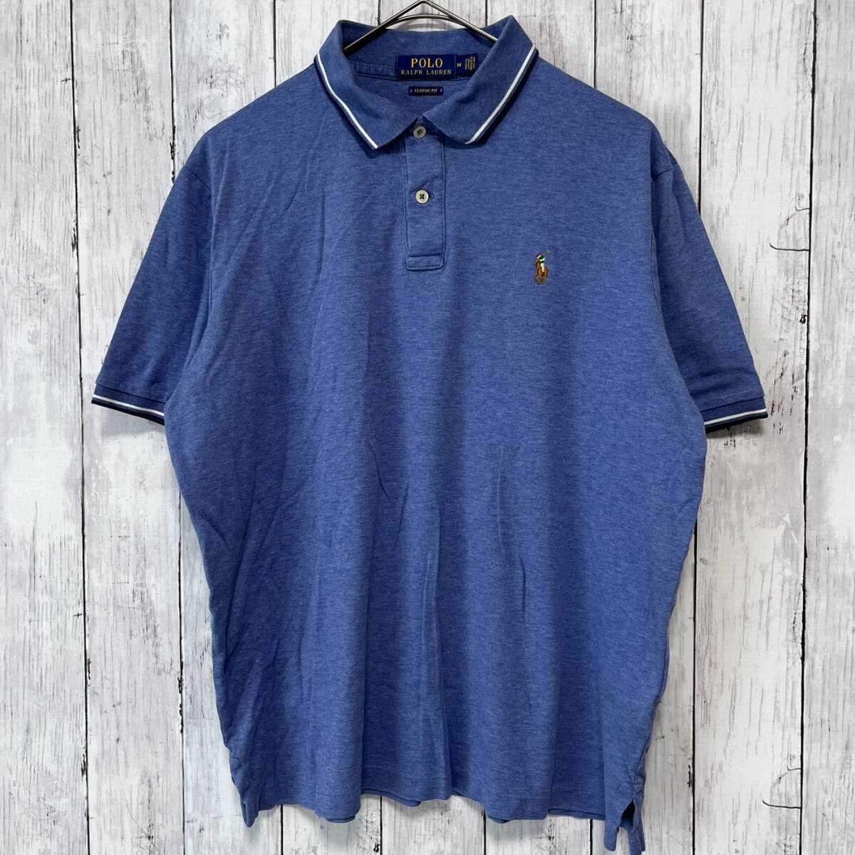 ラルフローレン Ralph Lauren CLASSIC FIT 半袖 ポロシャツ メンズ ワンポイント コットン100% Mサイズ 5‐711