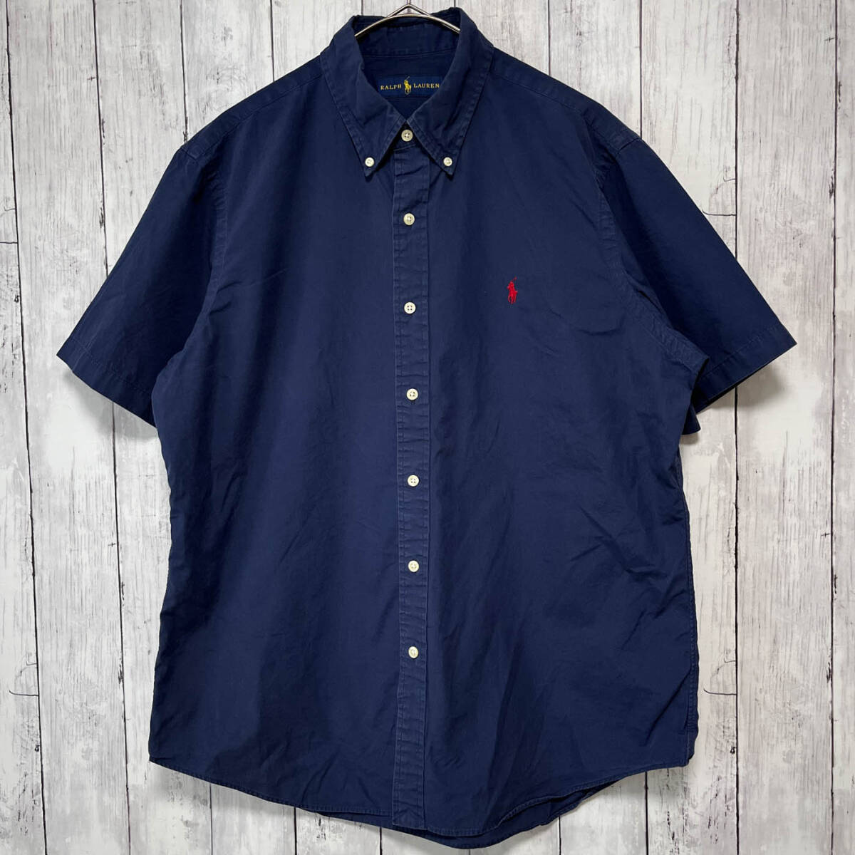 ラルフローレン Ralph Lauren 半袖シャツ メンズ ワンポイント コットン100% Lサイズ 5‐729_画像2