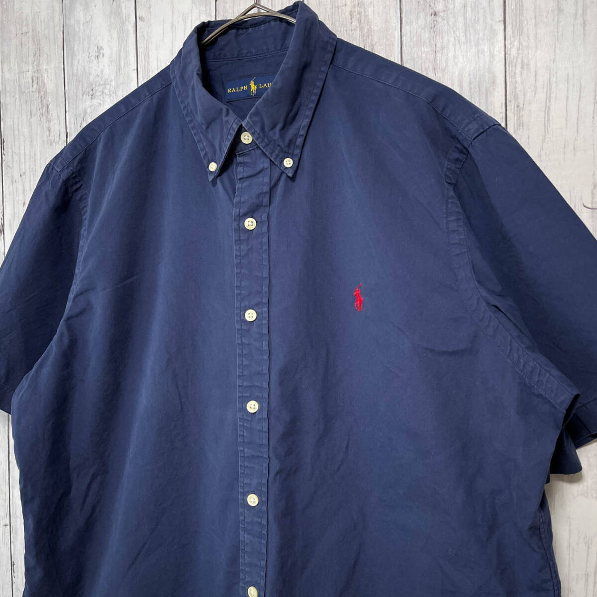 ラルフローレン Ralph Lauren 半袖シャツ メンズ ワンポイント コットン100% Lサイズ 5‐729_画像3