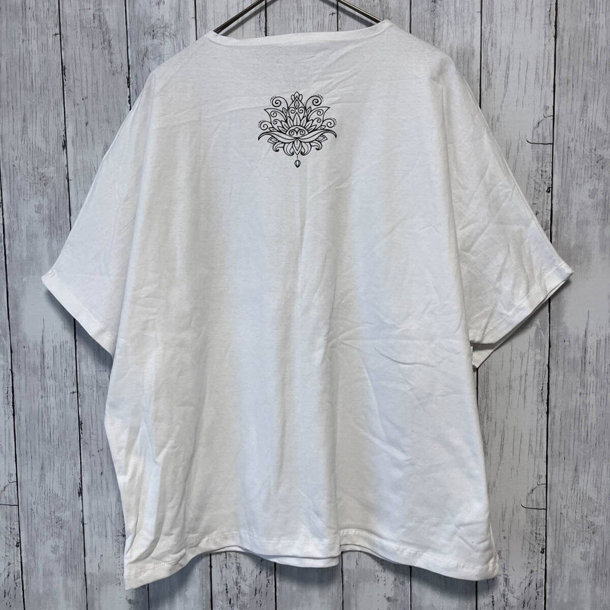 エスニックTシャツ ドルマンTシャツ エスニック 半袖Tシャツ ロータス 蓮 メンズ レディース コットン100% フリーサイズ c-831_画像5