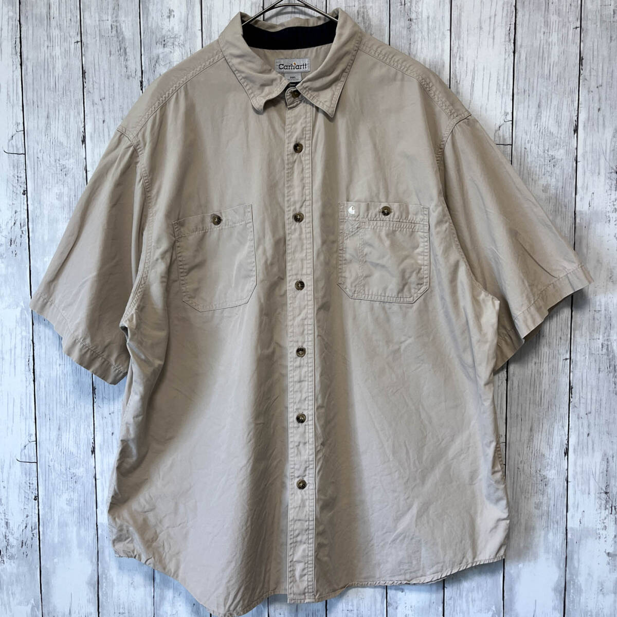 カーハート Carhartt 半袖シャツ ワークシャツ メンズ ワンポイント コットン100% ２XLサイズ 5-737