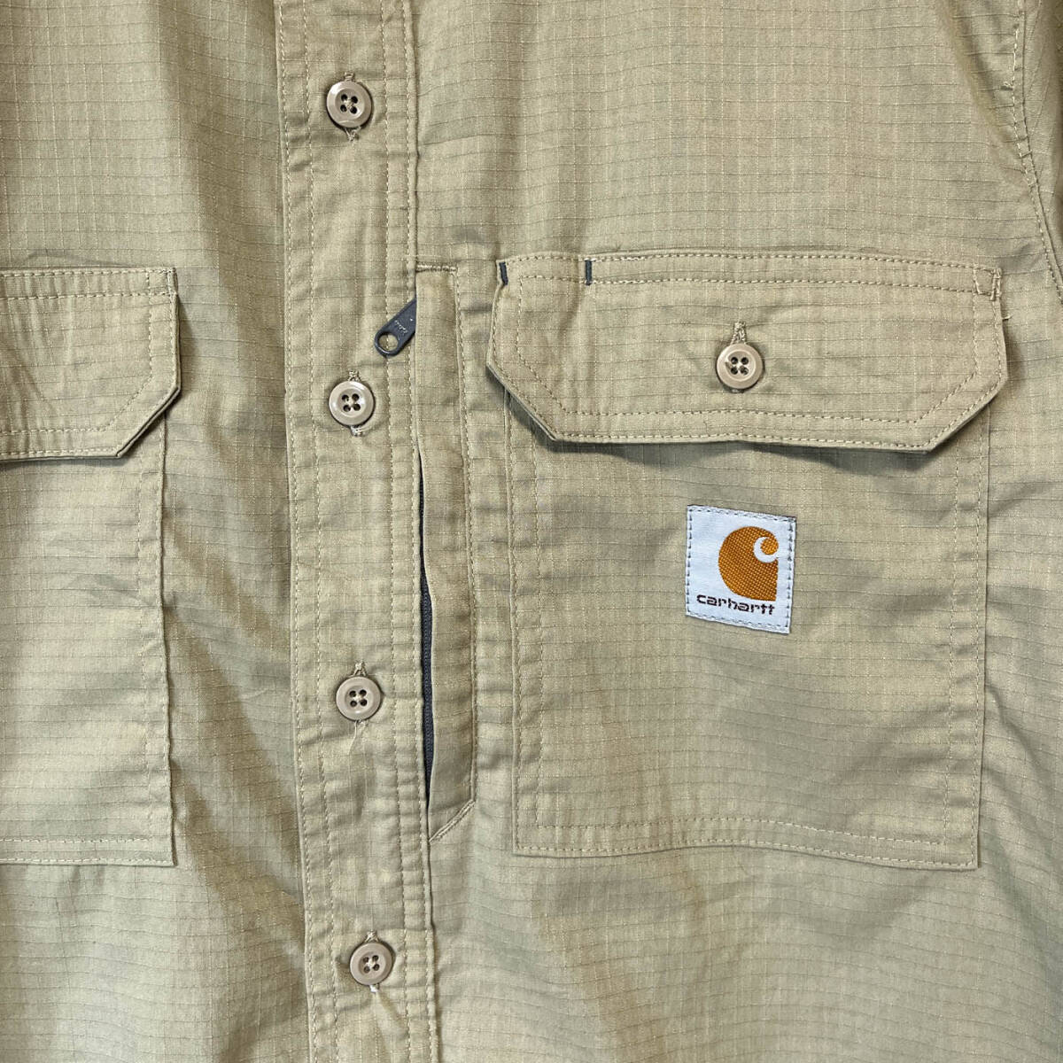 カーハート Carhartt 半袖シャツ ワークシャツ メンズ ワンポイント コットン25％ エラステレル29％ ポリエステル46％ Sサイズ 5-753