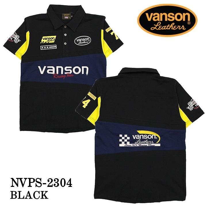 【特価！！】 VANSON LEATHERS 【定価\8900＋税】 ポロシャツ NVPS-2304 BLACK サイズ M_画像2