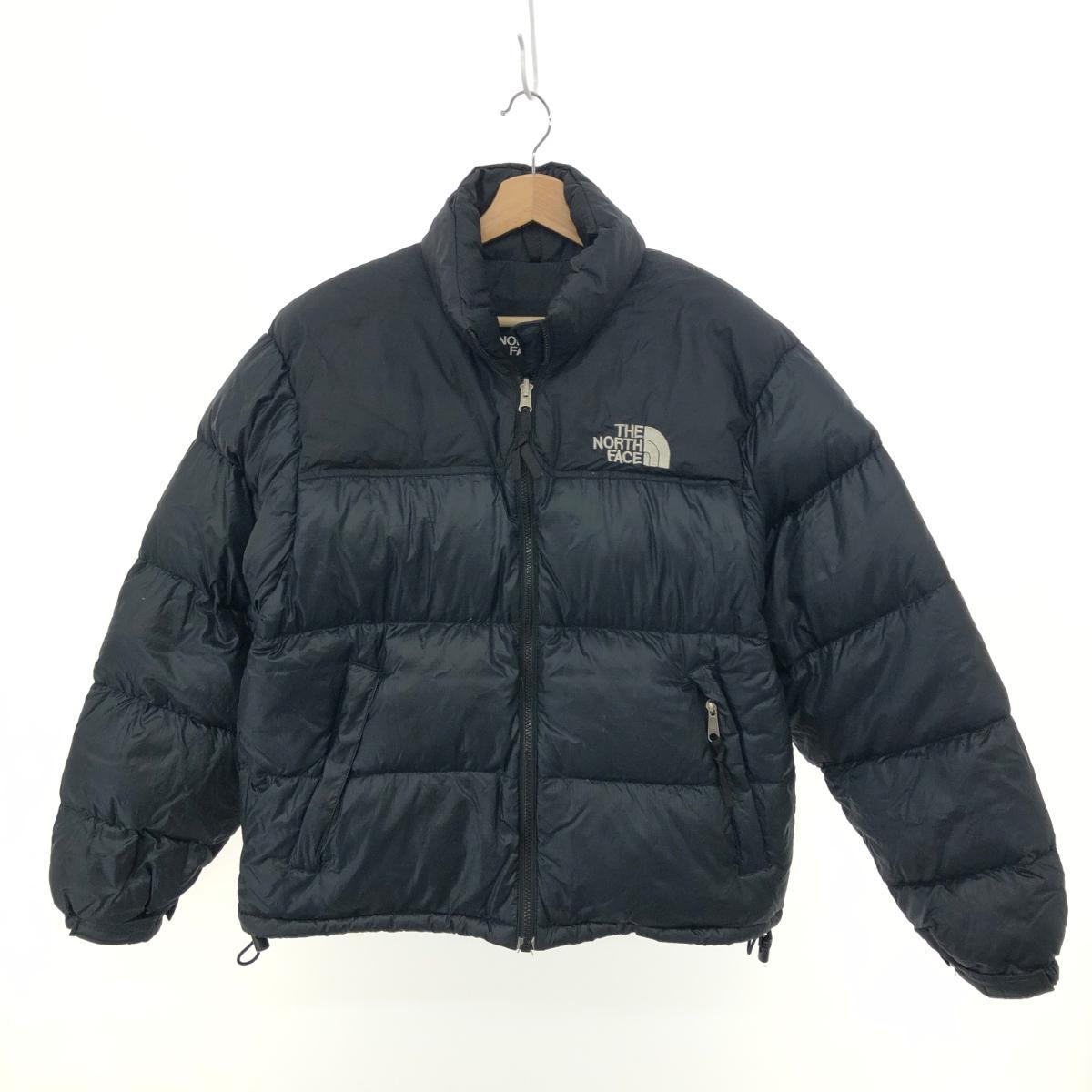 ◆THE NORTH FACE ザノースフェイス ダウンジャケット ◆ ブラック メンズ ヌプシ 700フィル ロゴ ショート丈 アウター
