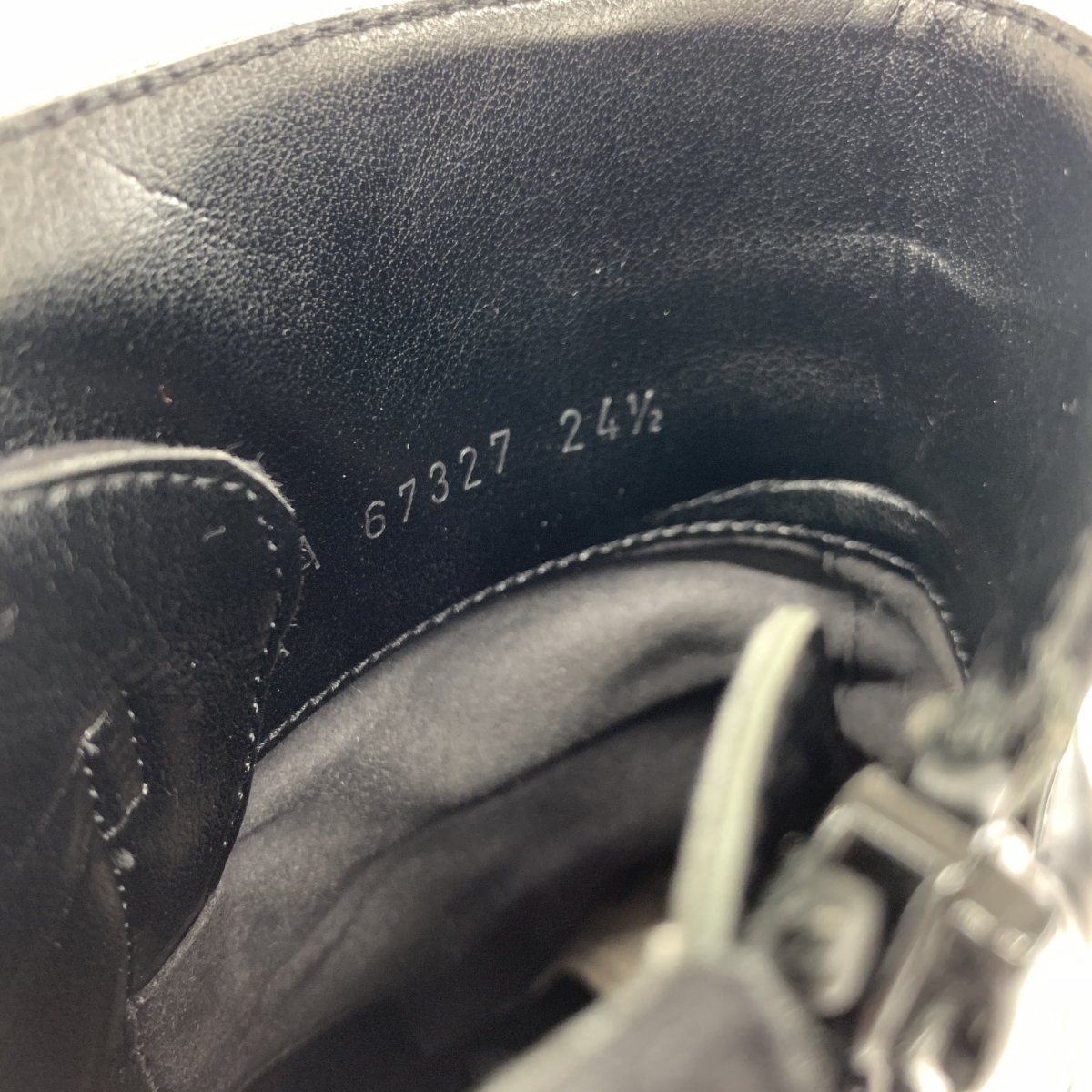 ◆DIANA ダイアナ ショートブーツ 24.5◆ ブラック スエード×レザー レディース 靴 シューズ ブーティー boots_画像6