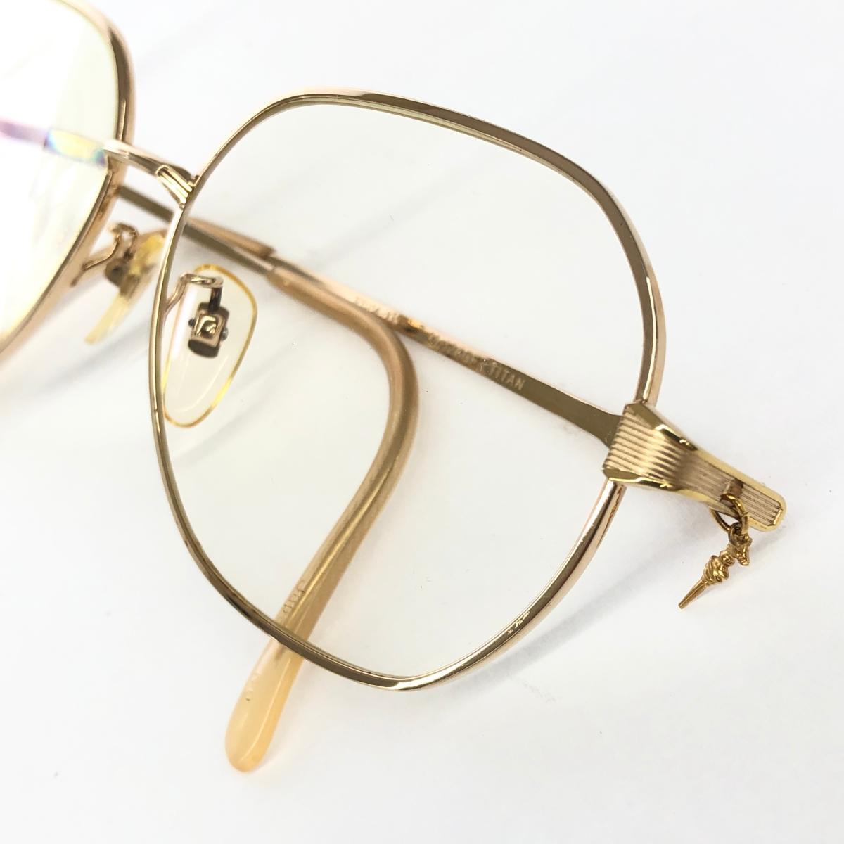 ◆TRUSSARDI トラサルディ 眼鏡フレーム　度入り◆1704 ゴールドカラー レディース メガネ 眼鏡 サングラス sunglasses 服飾小物_画像9