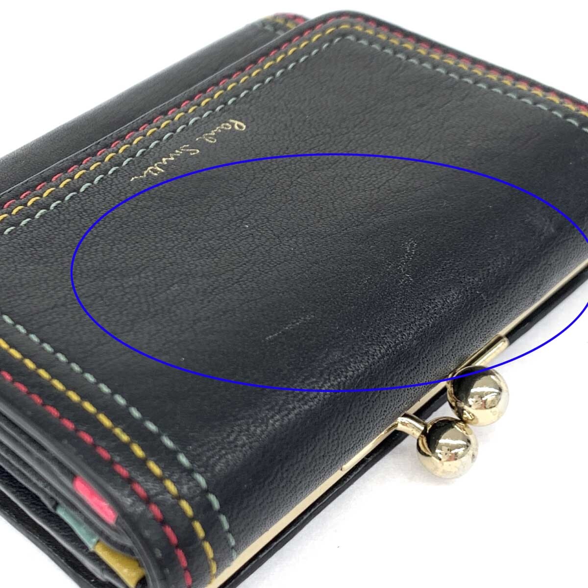 ◆Paul Smith ポールスミス 三つ折り財布◆ ブラック レザー がま口コインケース レディース ウォレット　服飾小物_画像9