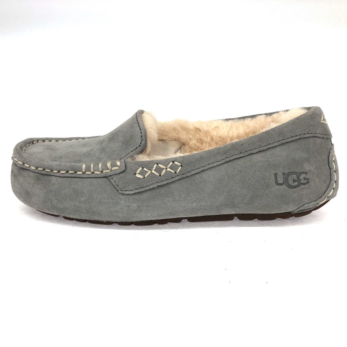 美品◆UGG アグ スリッポン USA5◆ グレー レディース 靴 シューズ sneakers ファー_画像2