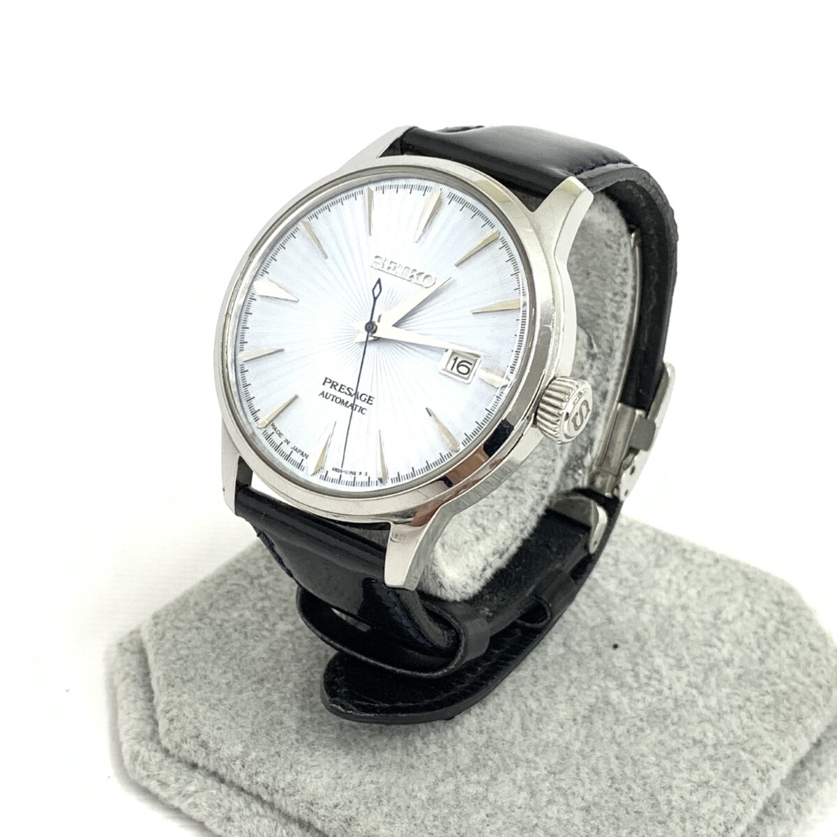◆SEIKO セイコー プレサージュ 腕時計 自動巻き◆4R35-01T0 ブラック/シルバーカラー SS×レザー メンズ ウォッチ watch_画像1