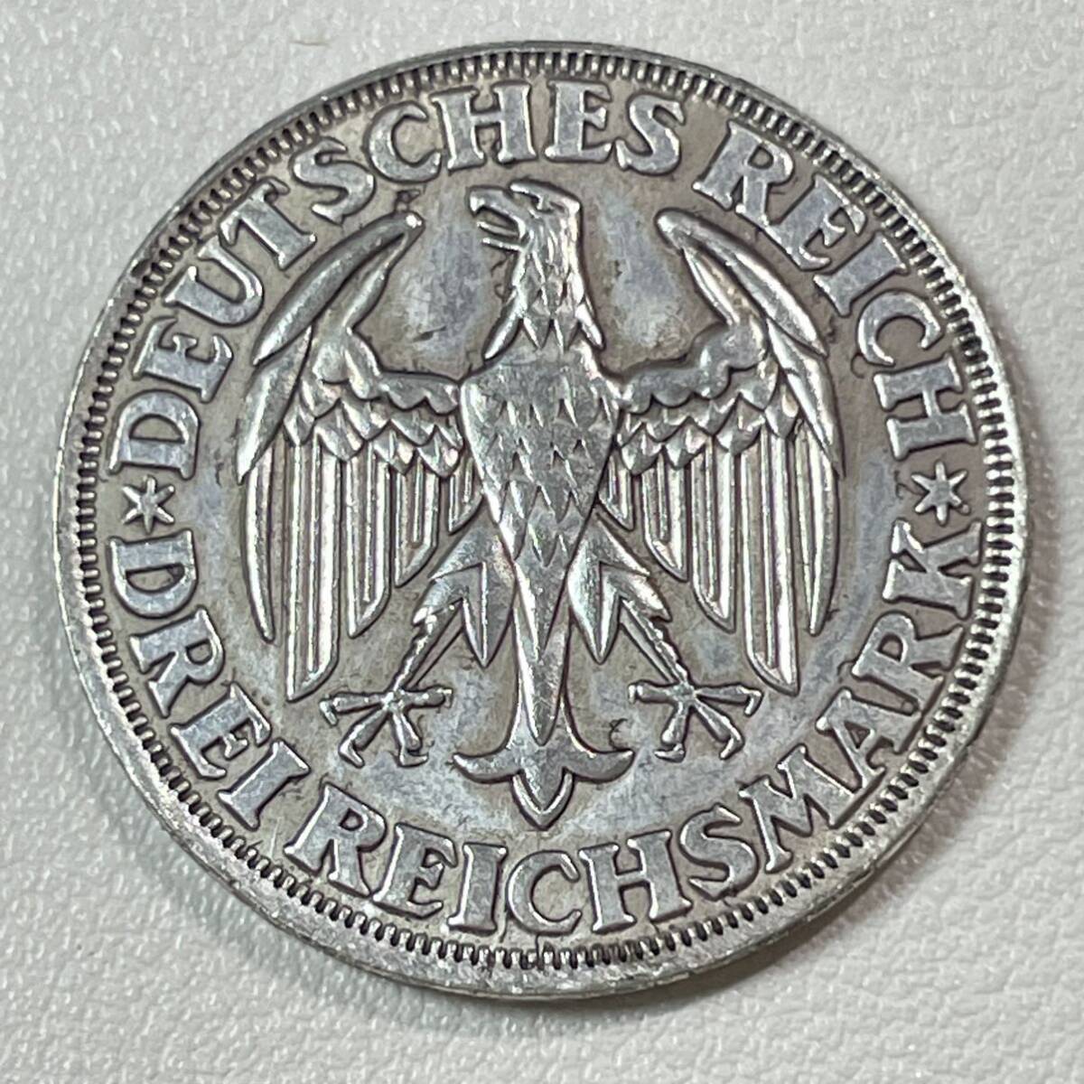 ドイツ 硬貨 古銭 ワイマール共和国 1928年 ディンケルスビュール創立 1000 周年 農場労働者 鷲 記念幣 コイン 重9.95gの画像1