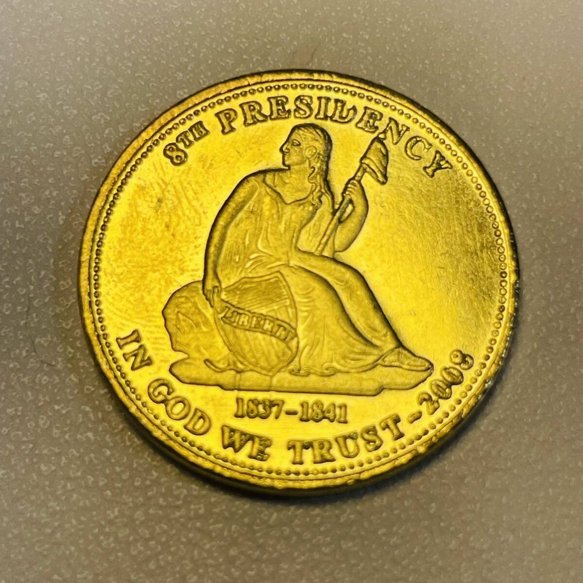 アメリカ 硬貨 古銭 第8代大統領 2008年 マーティン・ヴァン・ビューレン 1837-1841年 自由の女神 記念幣 コイン 重7.97g_画像2