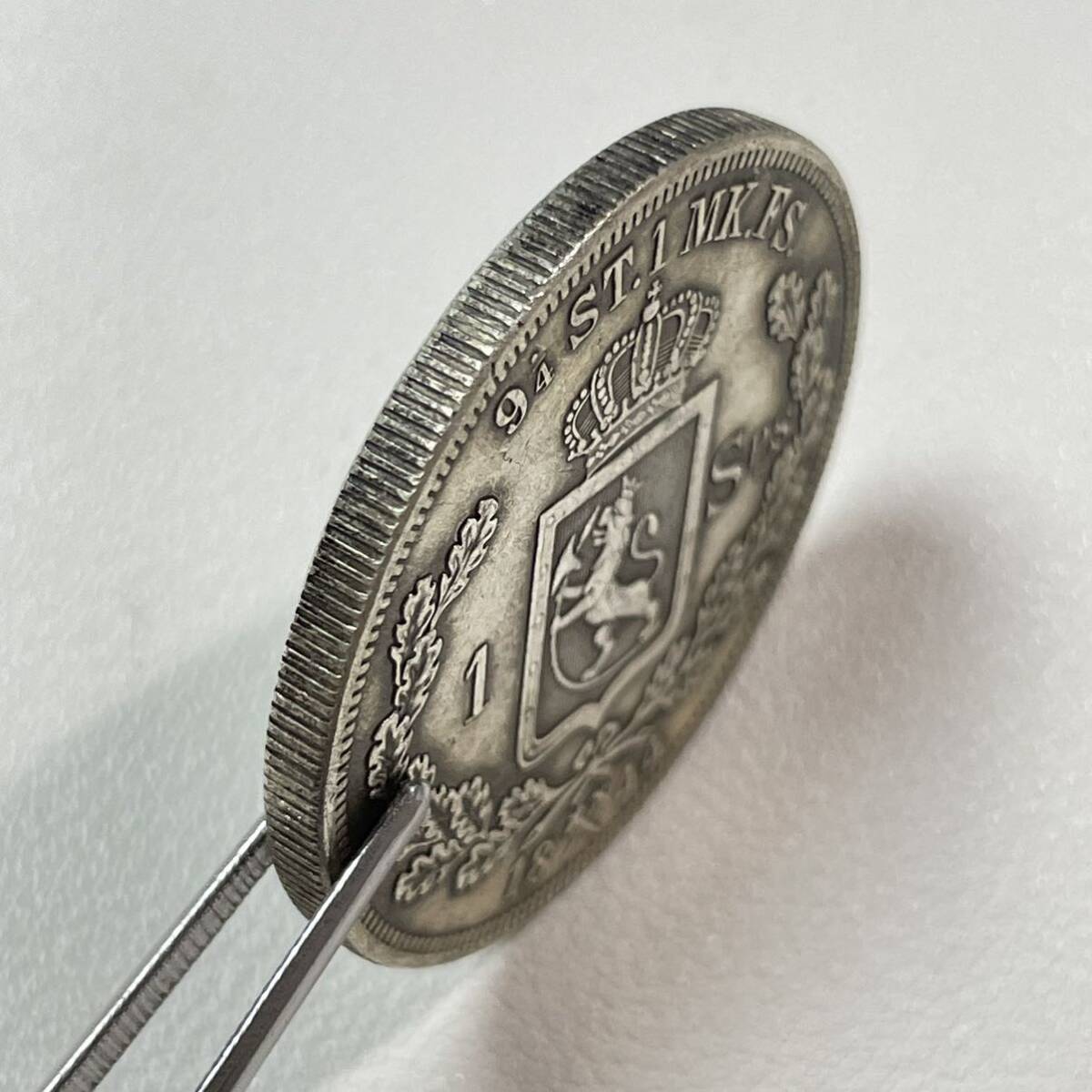 ノルウェー 硬貨 古銭 チャールズ 3 世ジョン 1844年 ノルウェーのライオン ゴート族 クラウン コイン 重26.10g_画像3