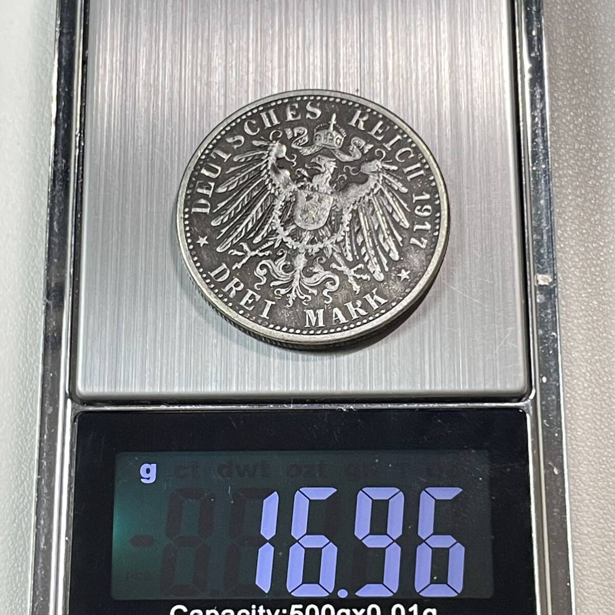 ドイツ 硬貨 古銭 ザクセン王国 1917年 マルティン・ルターの守護者 フリードリヒ賢者 カンムリワシ コイン 重16.96g_画像5