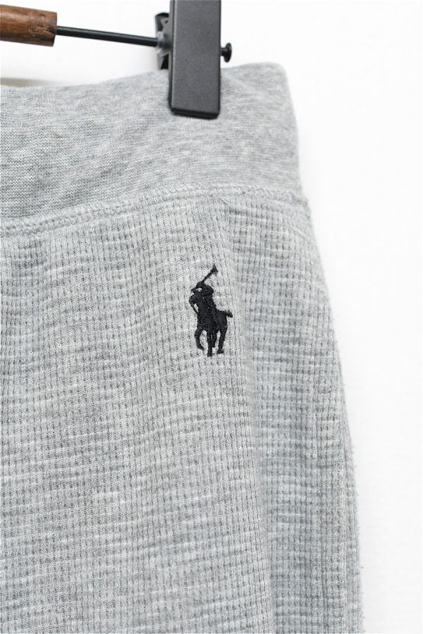 ZO-J351/POLO RALPH LAUREN イージーパンツ ジョガーパンツ サーマル生地 ロゴ刺繍 ウエストゴム 裾リブ 通気性 L グレー ヘインズ 春夏秋_画像4