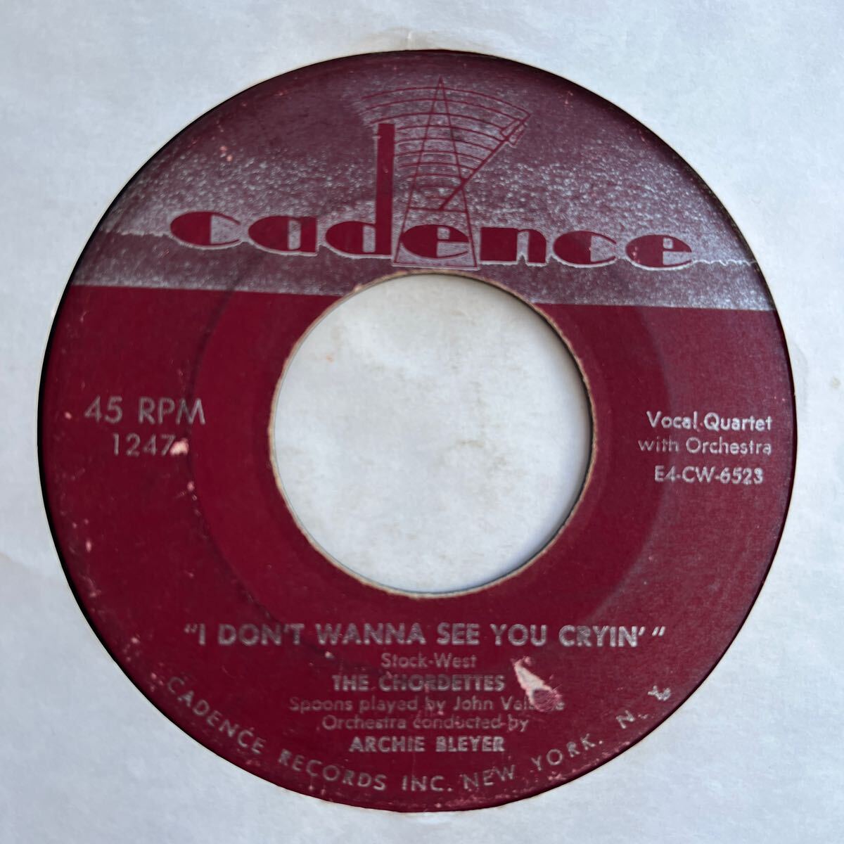 US盤 / 7 / 1954 / THE CHORDETTES # MR. SANDMAN / I DON'T WANNA SEE YOU CRYIN'_画像2