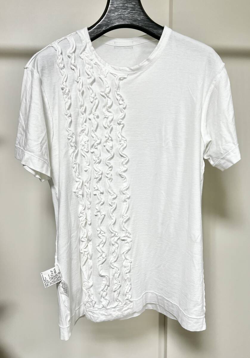 COMME des GARCONS HOMME PLUS コムデギャルソンオムプリュス 1999SS フリル付半袖Tシャツ 白の画像1