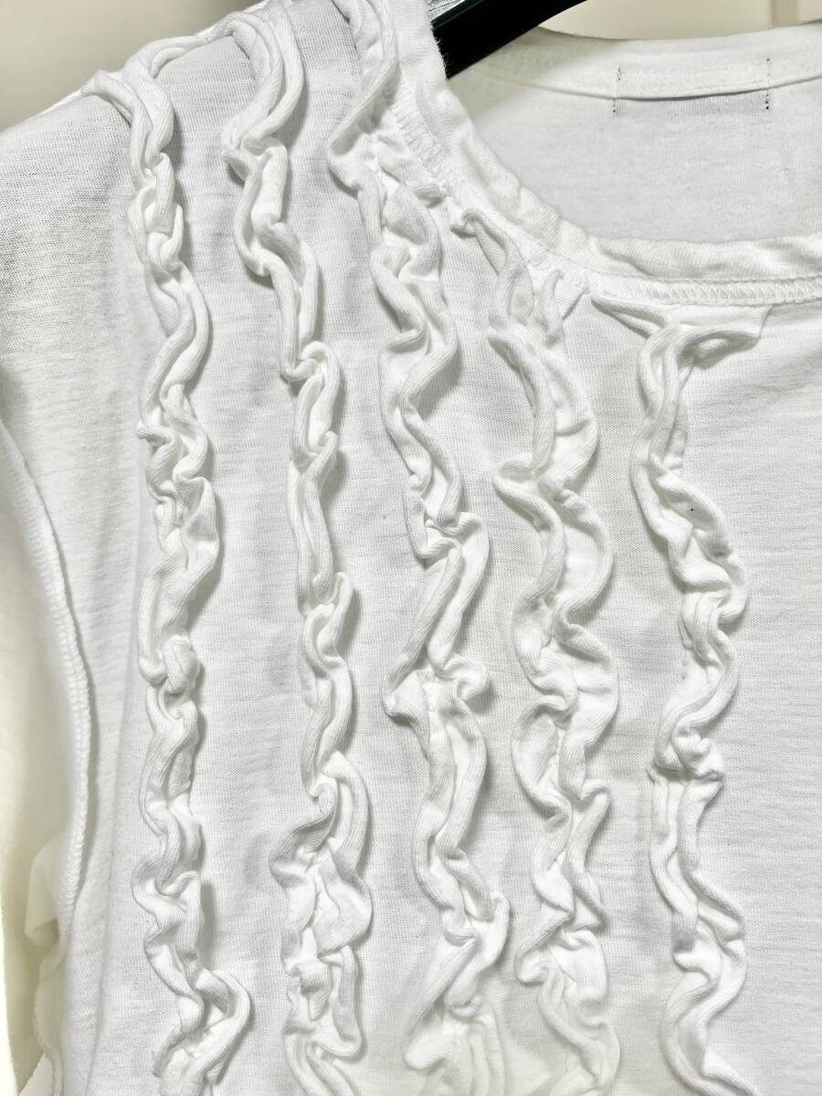 COMME des GARCONS HOMME PLUS コムデギャルソンオムプリュス 1999SS フリル付半袖Tシャツ 白の画像3