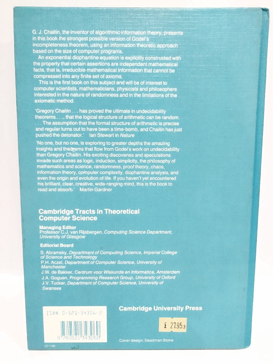 Algorithmic Information Theoryarugo rhythm information theory foreign book / English / information science /LISP/ human work . talent /AI[ac02q]