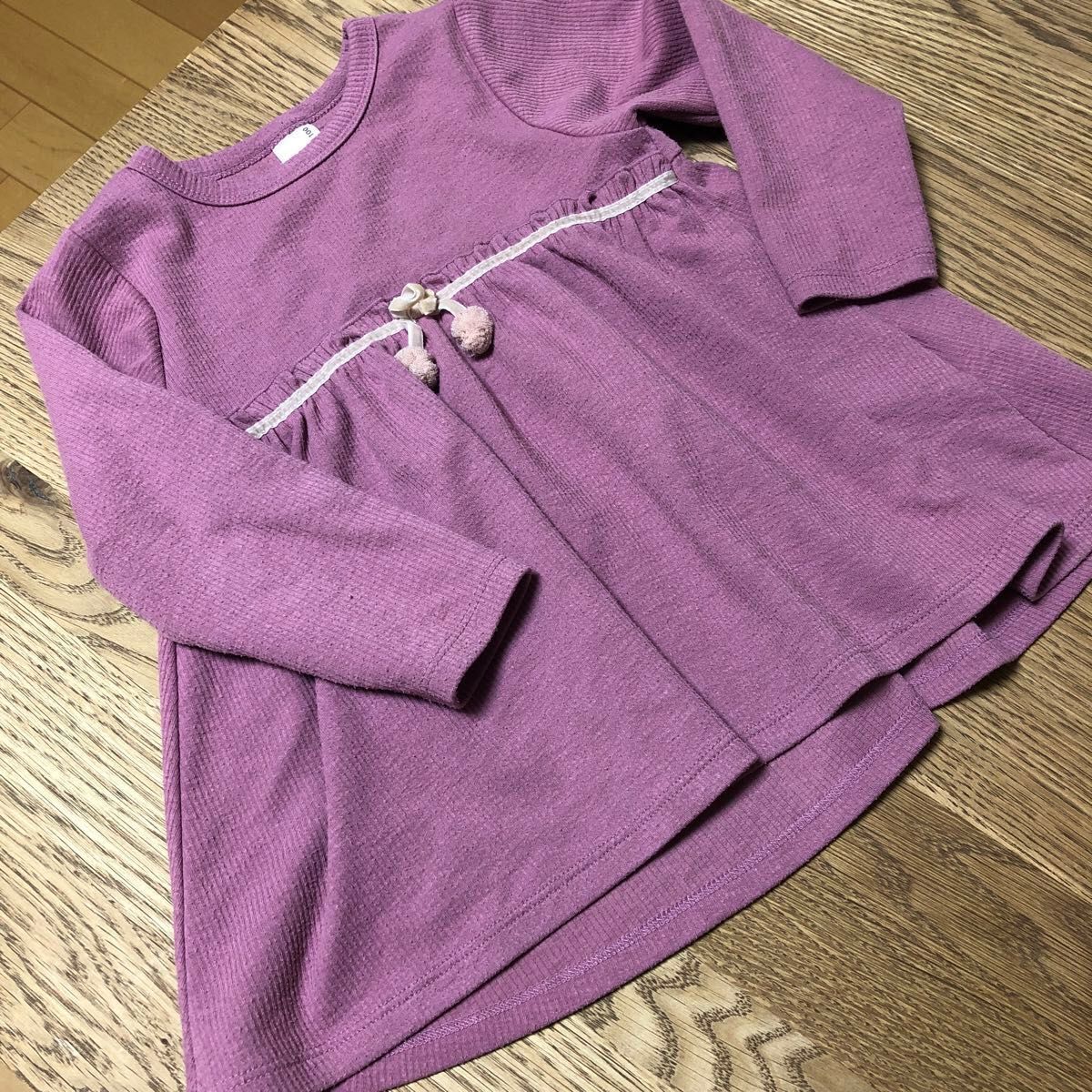 100サイズ　プティマイン　チュニック　パープル　紫 女の子 長袖