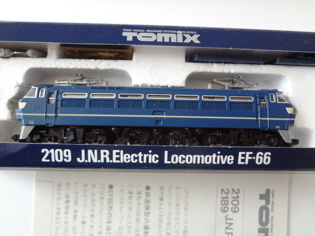 美品★TOMIX 2109 国鉄EF66形 電気機関車 ライト点灯・走行動作確認済 シール未使用 鉄道模型 Nゲージ トミックス 送料350円の画像2