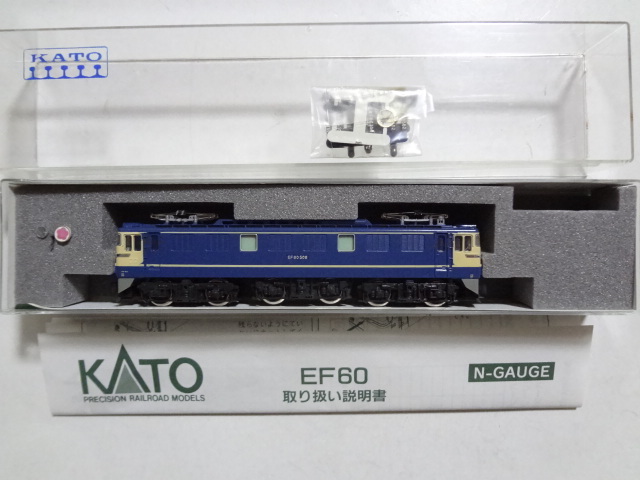 美品★KATO 3025 JR EF60 500 特急色 電気機関車 ライト点灯・走行動作確認済み 取説付き 鉄道模型 Nゲージ カトー 送料350円_画像1