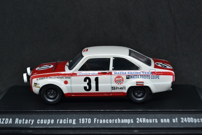 EBBRO 1/43 MAZDA ROTARY COUPE RACING 1970 FRANCORCHAMPS 24HOURS エブロ MMP マツダ ロータリークーペ スパ 24時間_画像2