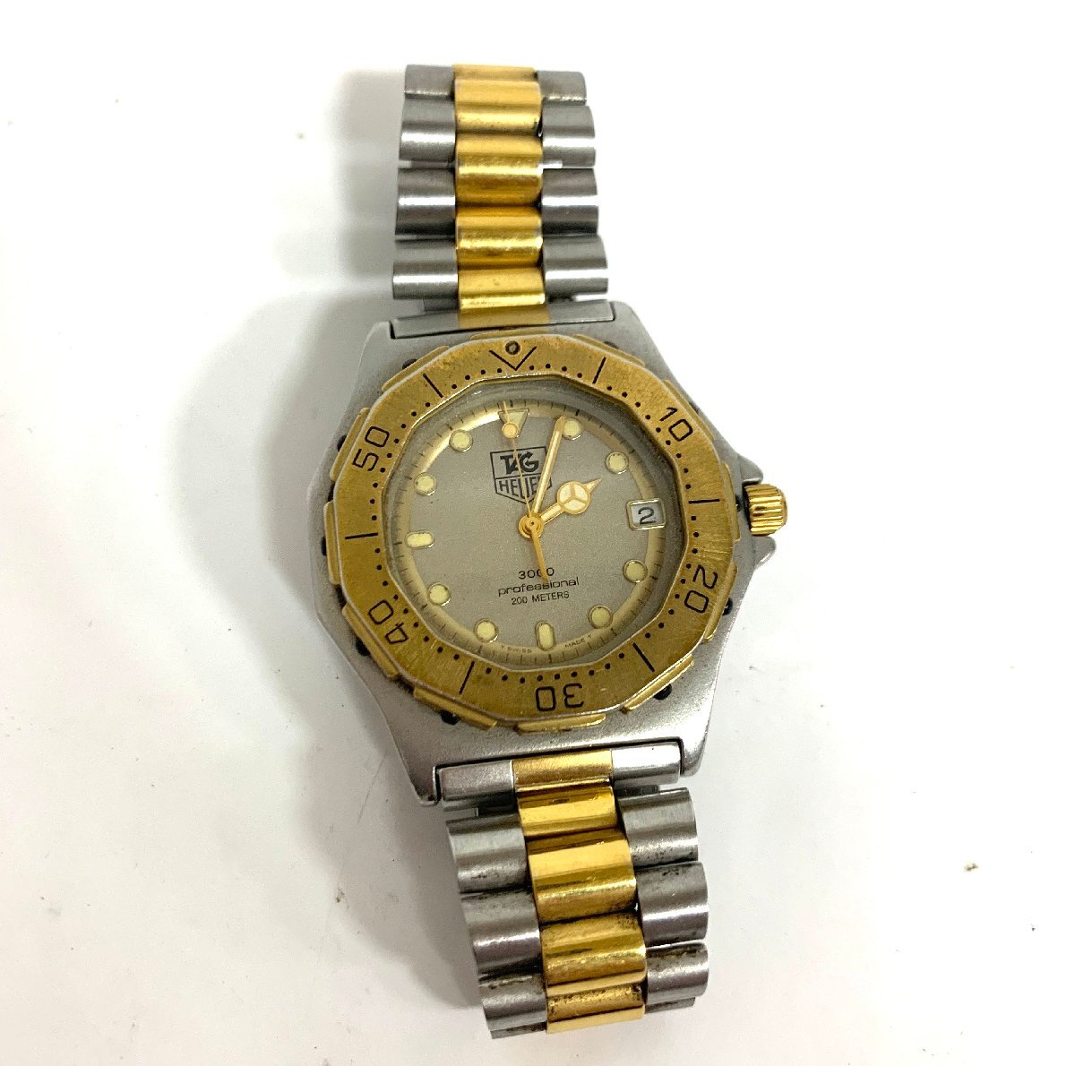 □【中古品】4-10 タグホイヤー TAG HEUER 934.206 3000 professional プロフェッショナル 200m デイト 電池切れ 動作未確認□埼玉戸田店の画像2