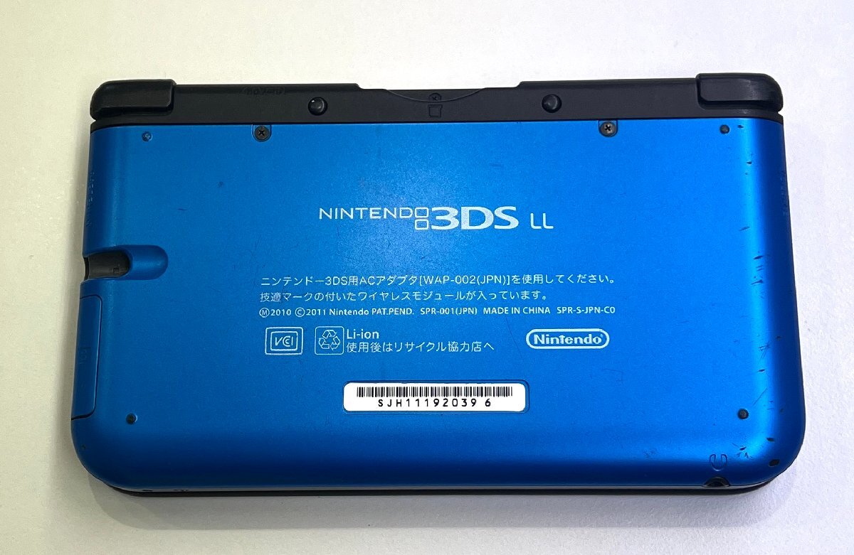 小樽店【中古品】4-8 任天堂 3DSLL SPRー001 ブルー×ブラック 本体のみ 充電器無し 初期化済み 簡易動作確認済み_画像3