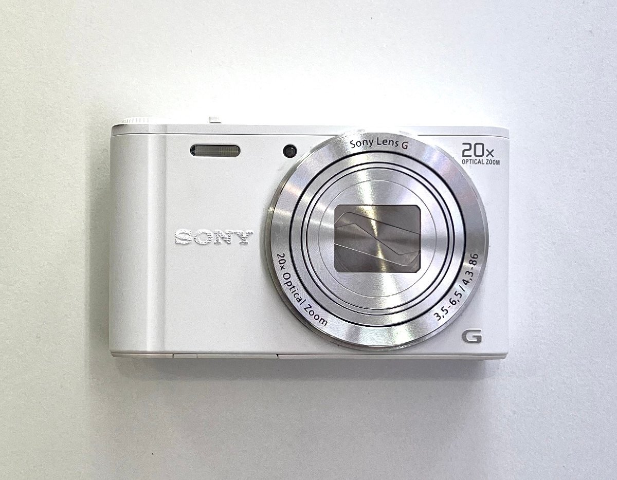 小樽店【現状品】4-2 SONY デジタルカメラ ホワイト DSC-WX350 動作未確認 本体端傷あり バッテリー、カメラケース付属の画像1