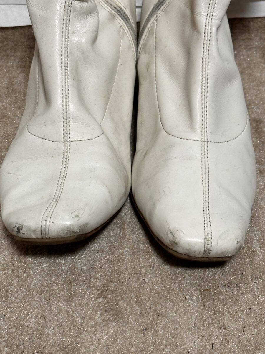  short boots side Zip white XL secondhand goods 