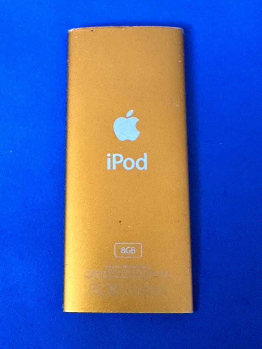 Apple iPod nano 8GB MB742J A1285第4世代 動作品 本体のみ デジタルオーディオプレーヤー アップル 画面少し黄色い オレンジカラー_画像3