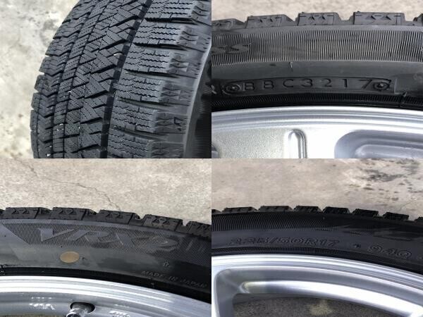 ★保管袋付★(WW6A005)FEID 17 x 7J 5穴 114.3 + BRIDGESTONE BLIZZAK VRX2 225/50R17 94Q 2017年 スタッドレス 冬タイヤ_画像3