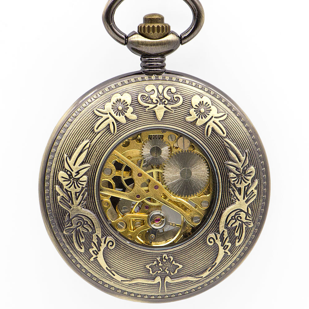 YWQ051 Dragon box attaching pocket watch watch retro antique man woman unisex chain case clock mobile accessory 