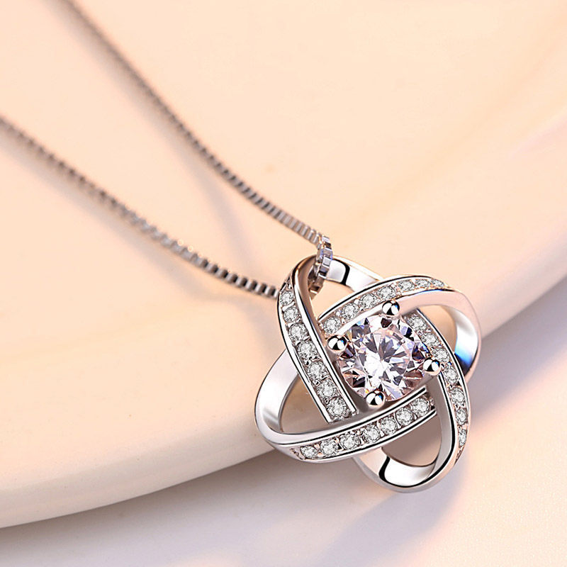 CSN549#[ тщательно отобранный замечательная вещь ] S925 серебряный бриллиантовое колье подвеска женский женщина день рождения подарок подарок аксессуары sa