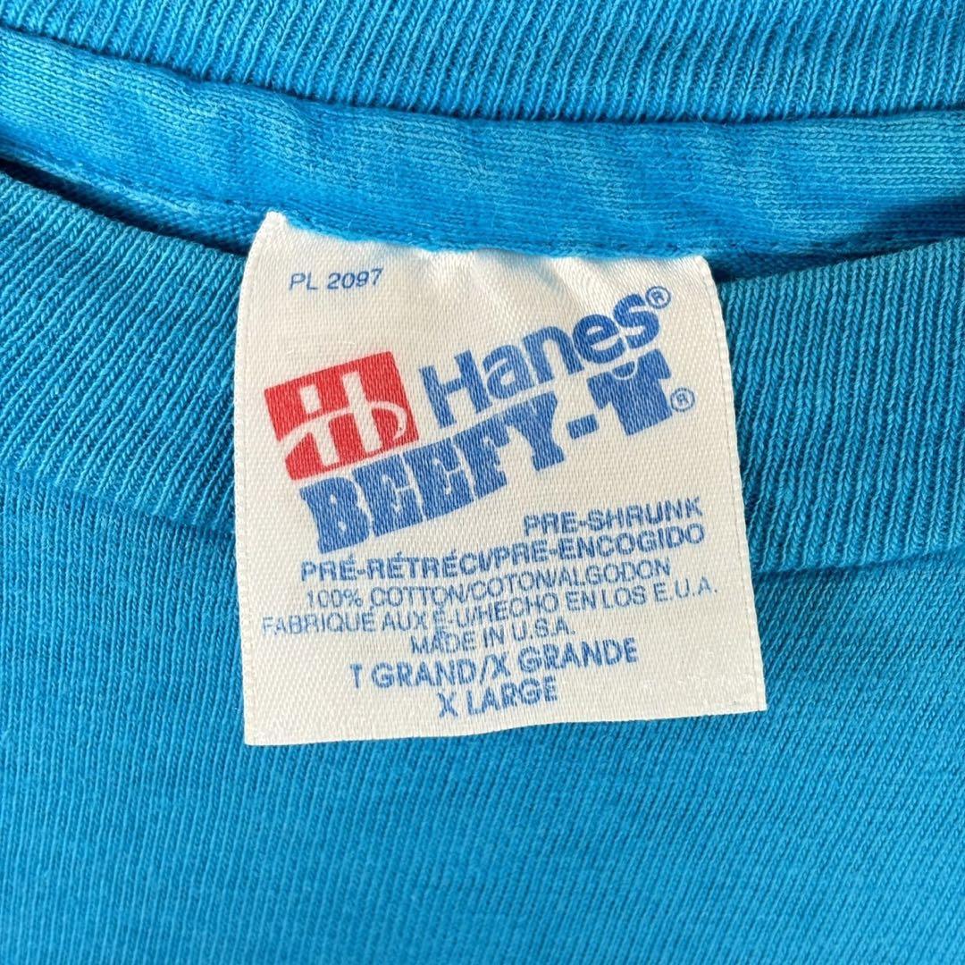 90s USA製 Hanes 企業ロゴ Tシャツ IBM DB2 ブルー XL_画像9