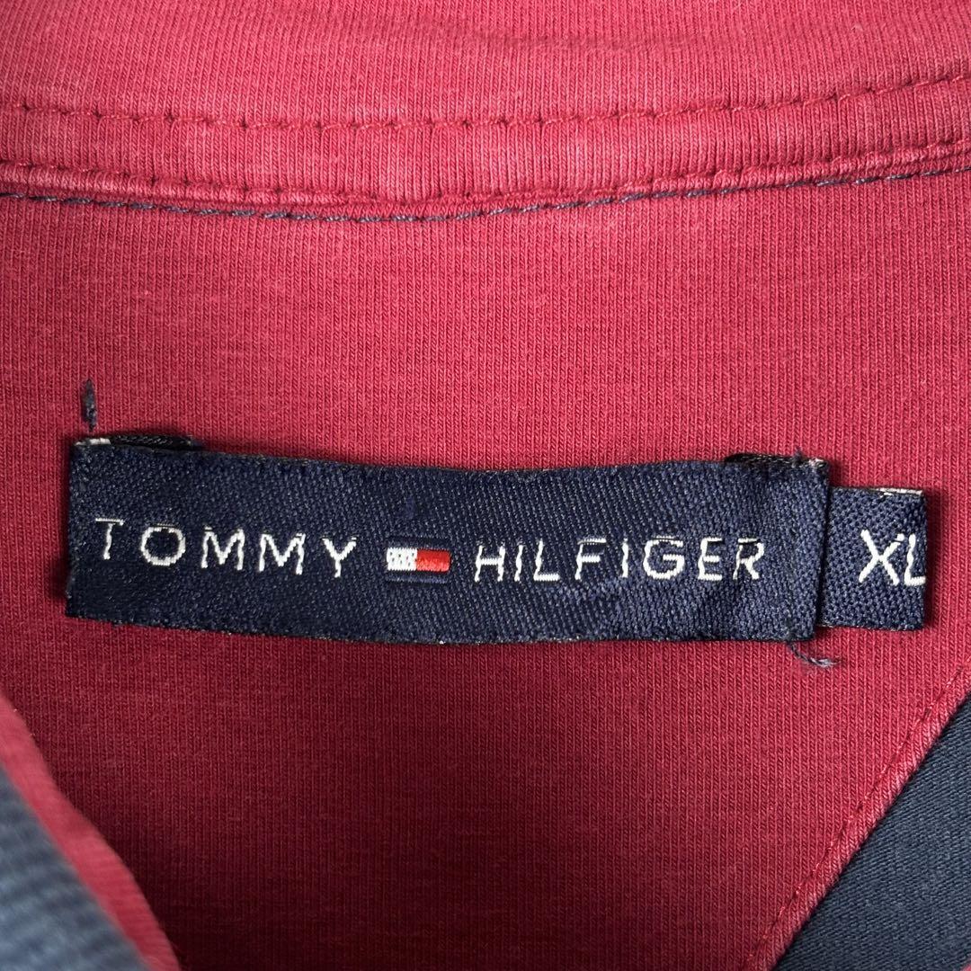 古着 トミーヒルフィガー ポロシャツ 半袖 フラッグロゴ フェード グレー XL