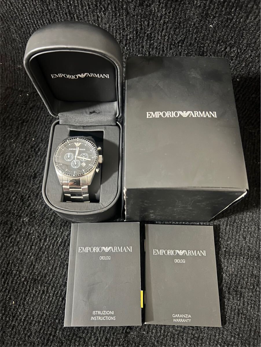 ◎ EMPORIO ARMANI AR0585 クロノグラフ 腕時計 エンポリオアルマーニ クオーツ _画像1