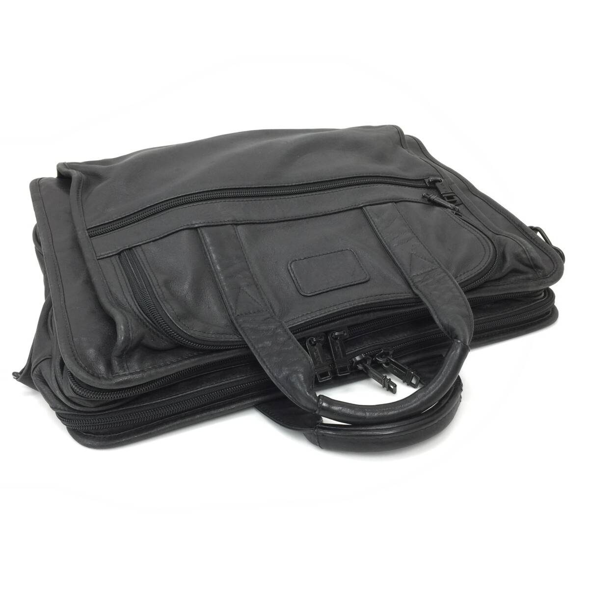 183 TUMI トゥミ レザー ビジネス バッグ 書類鞄 ブリーフケース トート 通勤 本革 皮革 バッグ A4 メンズ ブラック 黒 ストラップ欠品の画像3