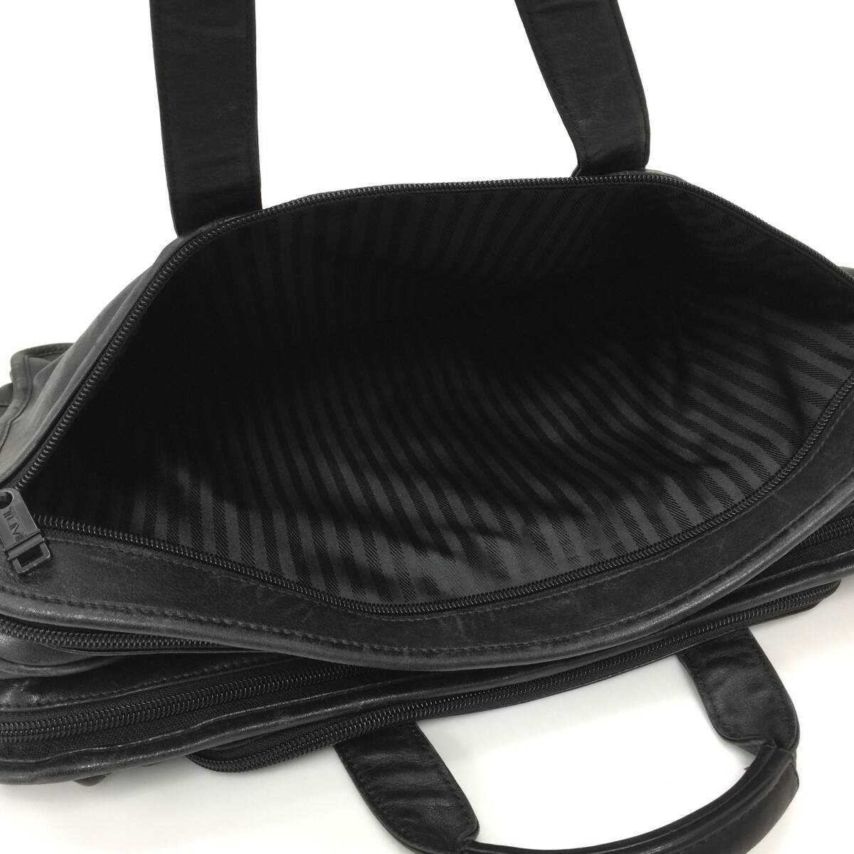 183 TUMI トゥミ レザー ビジネス バッグ 書類鞄 ブリーフケース トート 通勤 本革 皮革 バッグ A4 メンズ ブラック 黒 ストラップ欠品の画像10