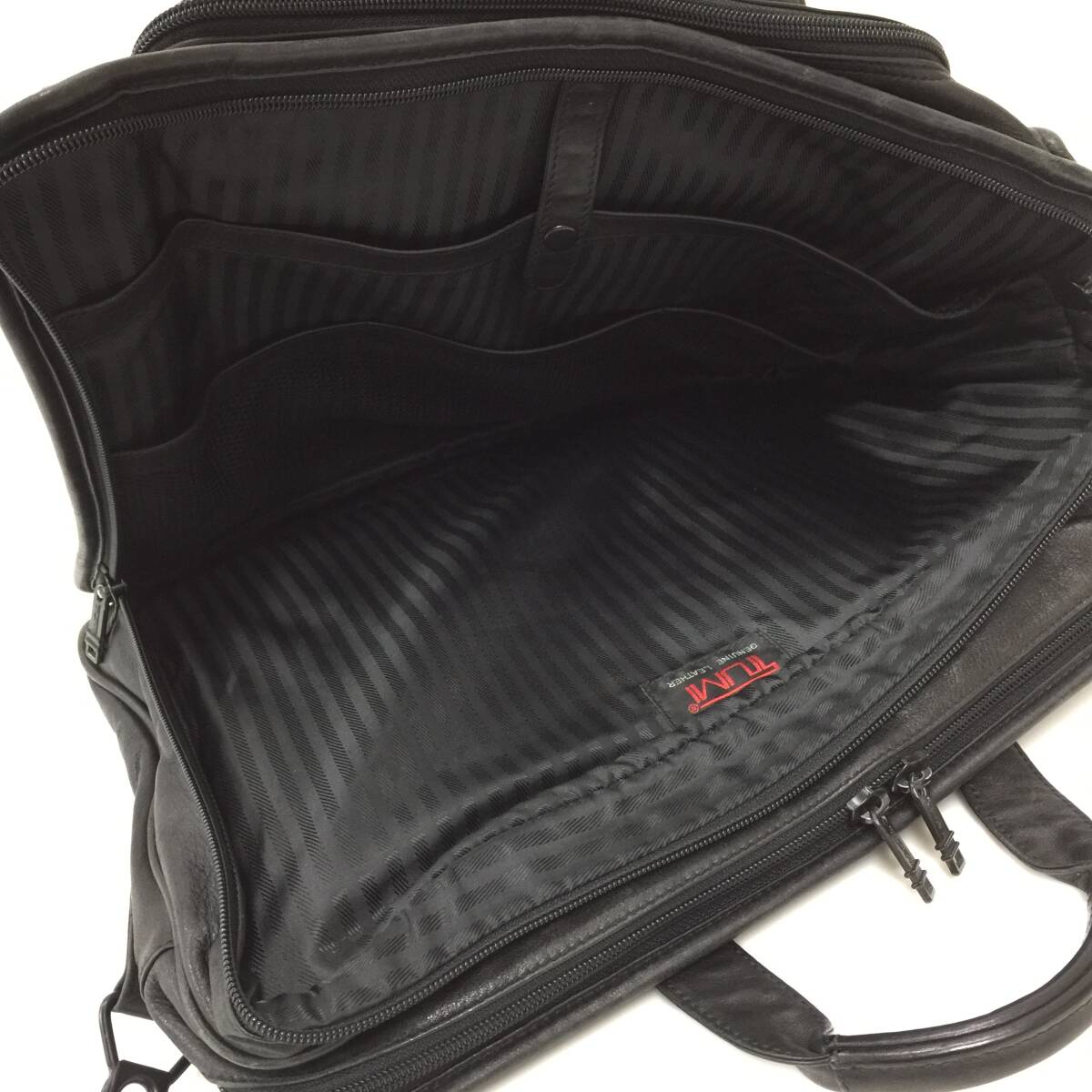 183 TUMI トゥミ レザー ビジネス バッグ 書類鞄 ブリーフケース トート 通勤 本革 皮革 バッグ A4 メンズ ブラック 黒 ストラップ欠品の画像8