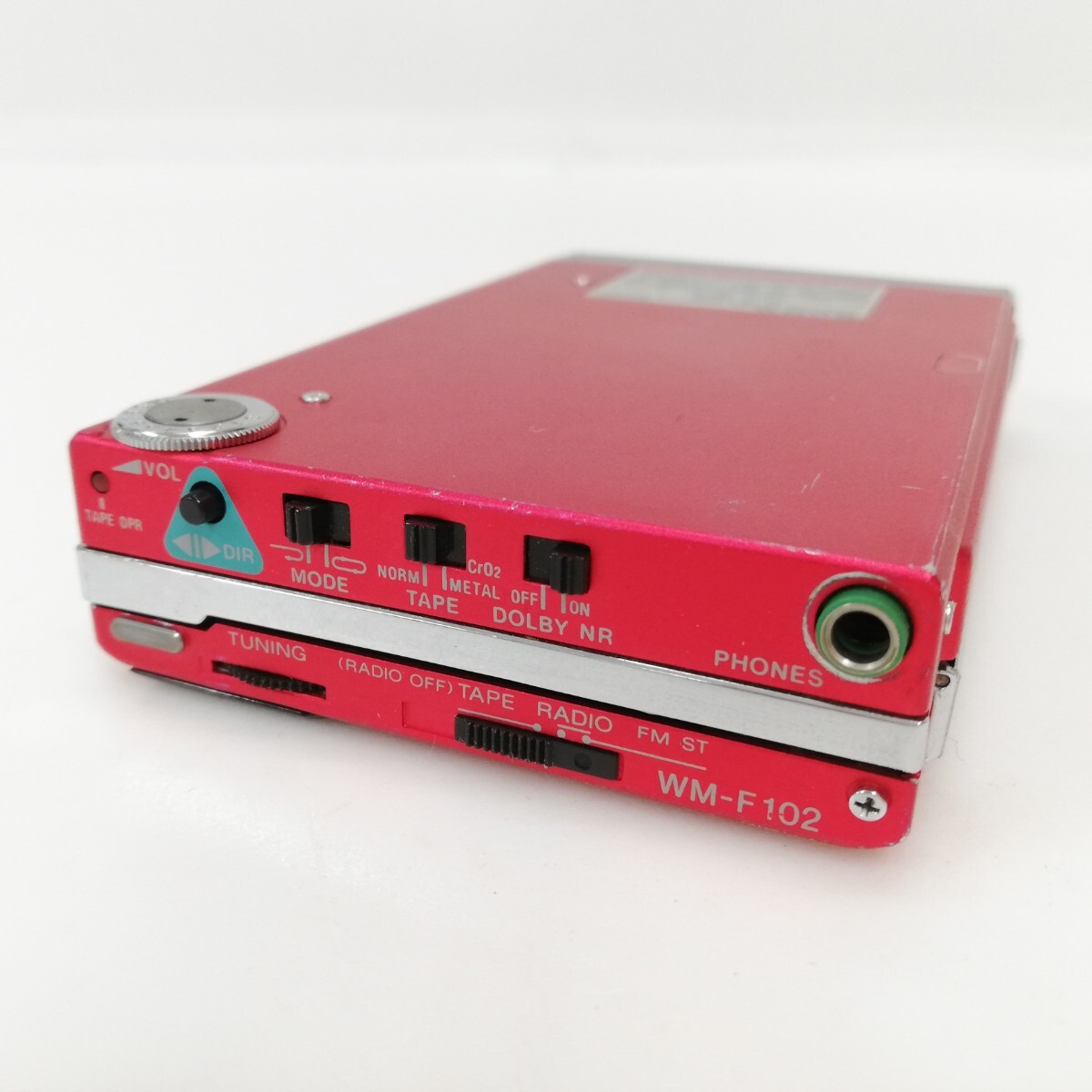 6 SONY Sony WALKMAN Walkman FM AM портативный кассетная магнитола WM-F101 кассетная магнитола радио красный электризация не проверка Junk 